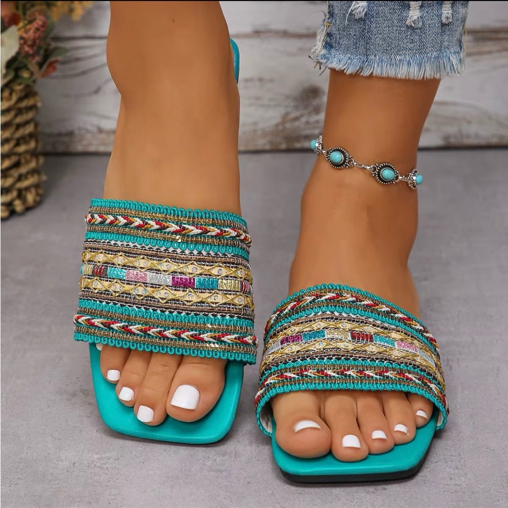 Colorful Beaded Women's Sandals